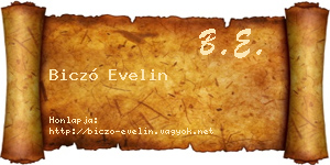 Biczó Evelin névjegykártya